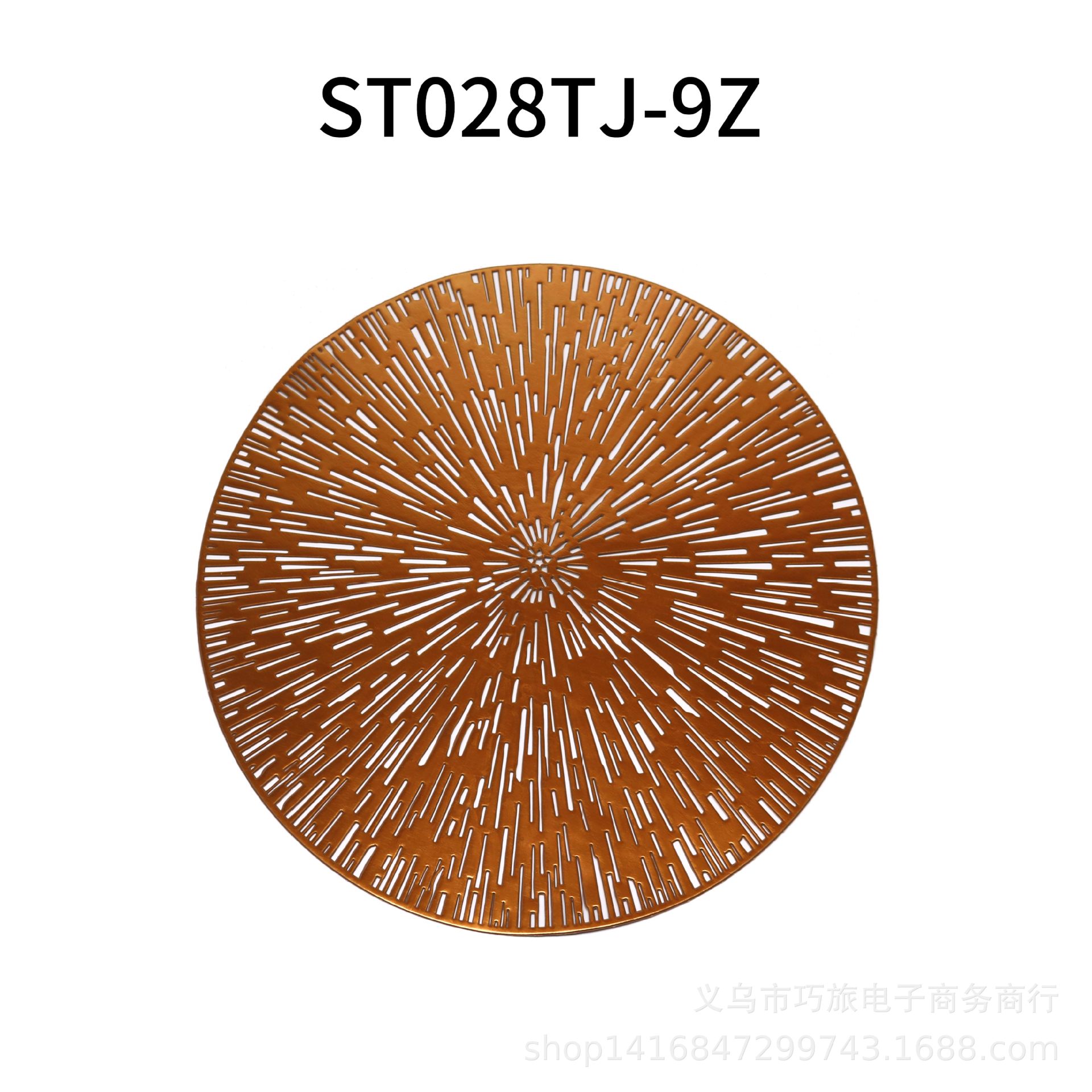 特斯林餐垫防水防油烟花型餐桌碗垫现代简约西餐垫烫金边框餐垫详情5