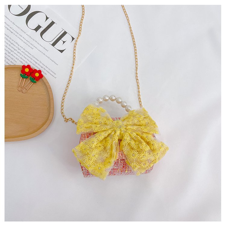 可爱女童斜挎包小香风时尚儿童手提斜背包包公主淑女珍珠包单肩包详情89