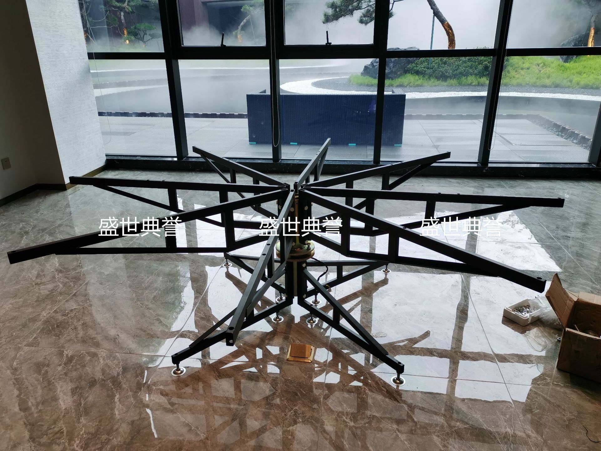 Nantong Seafood Hotel solid wood dining table, restaurant luxury private room, light luxury electric round table, club electric revolving table pic 2