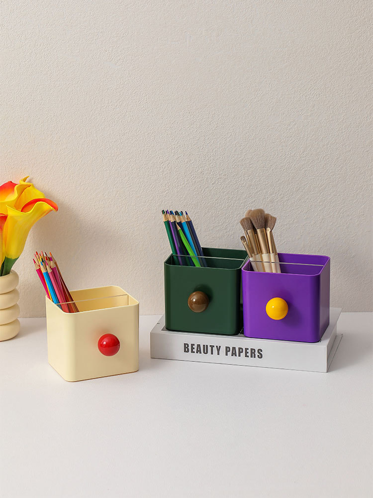 Minimalist style office stationery pen holder, office student desktop oil painting brush stationery storage and organization pen holder pic 1