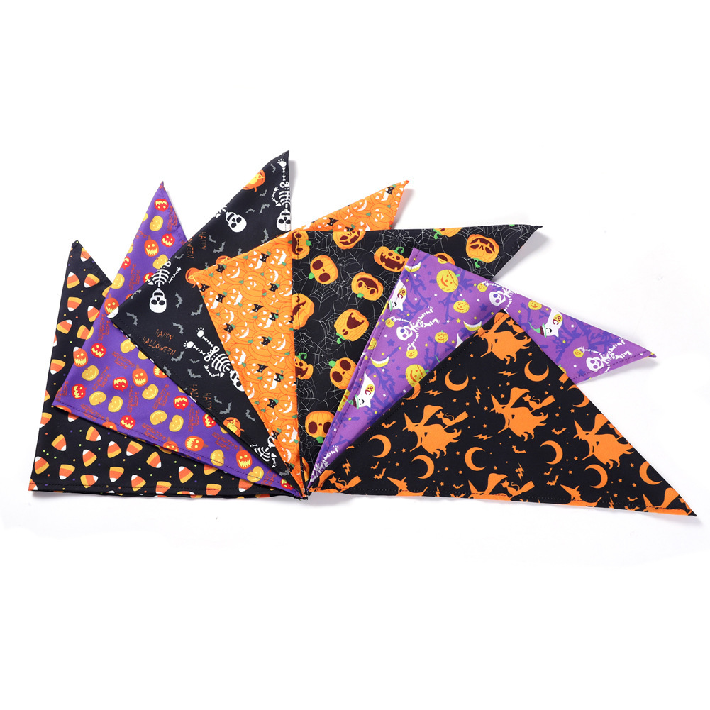 Pet scarf, Halloween pet saliva towel, cat decorative scarf, scarf, dog single-layer cute triangular scarf pic 1