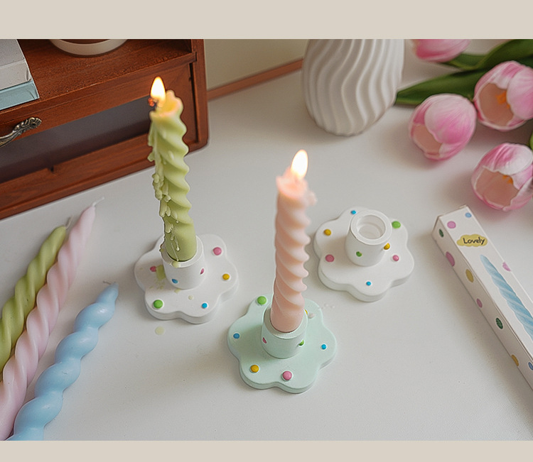 Candle and candlestick atmosphere decorative piece, creative home desktop decoration candlestick, cross-border gypsum scented candle base pic 12