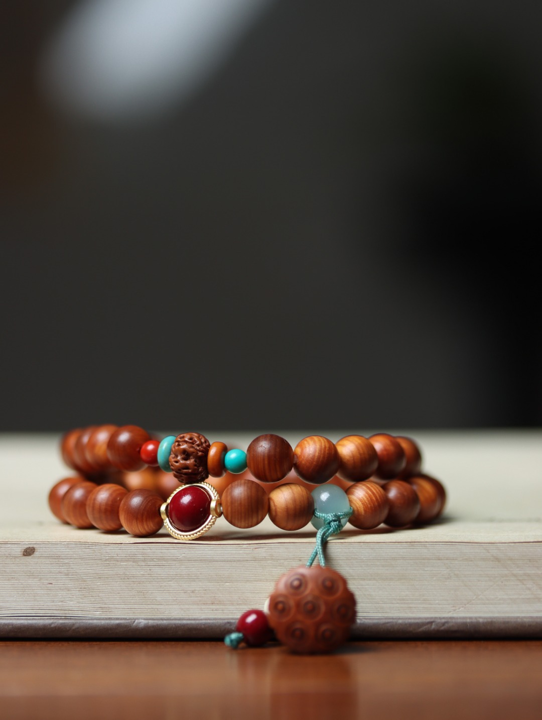 双圈陈化太行崖柏莲花文玩手串佛珠玛瑙黄杨手链男木diy蓬配女士详情7