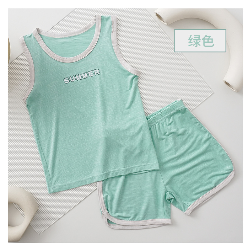 儿童背心套装夏季马卡龙男童女宝宝无袖短裤小童中大童家居服夏装详情15
