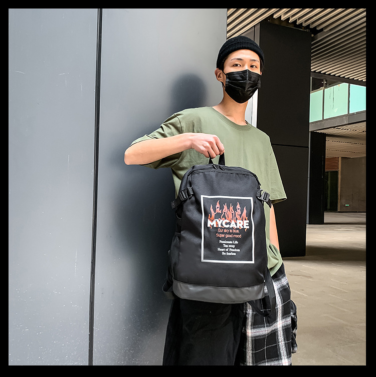 2021 Korean version fashionable couple style cartoon print cool backpack, large-capacity trendy schoolbag for junior and senior high school students pic 45