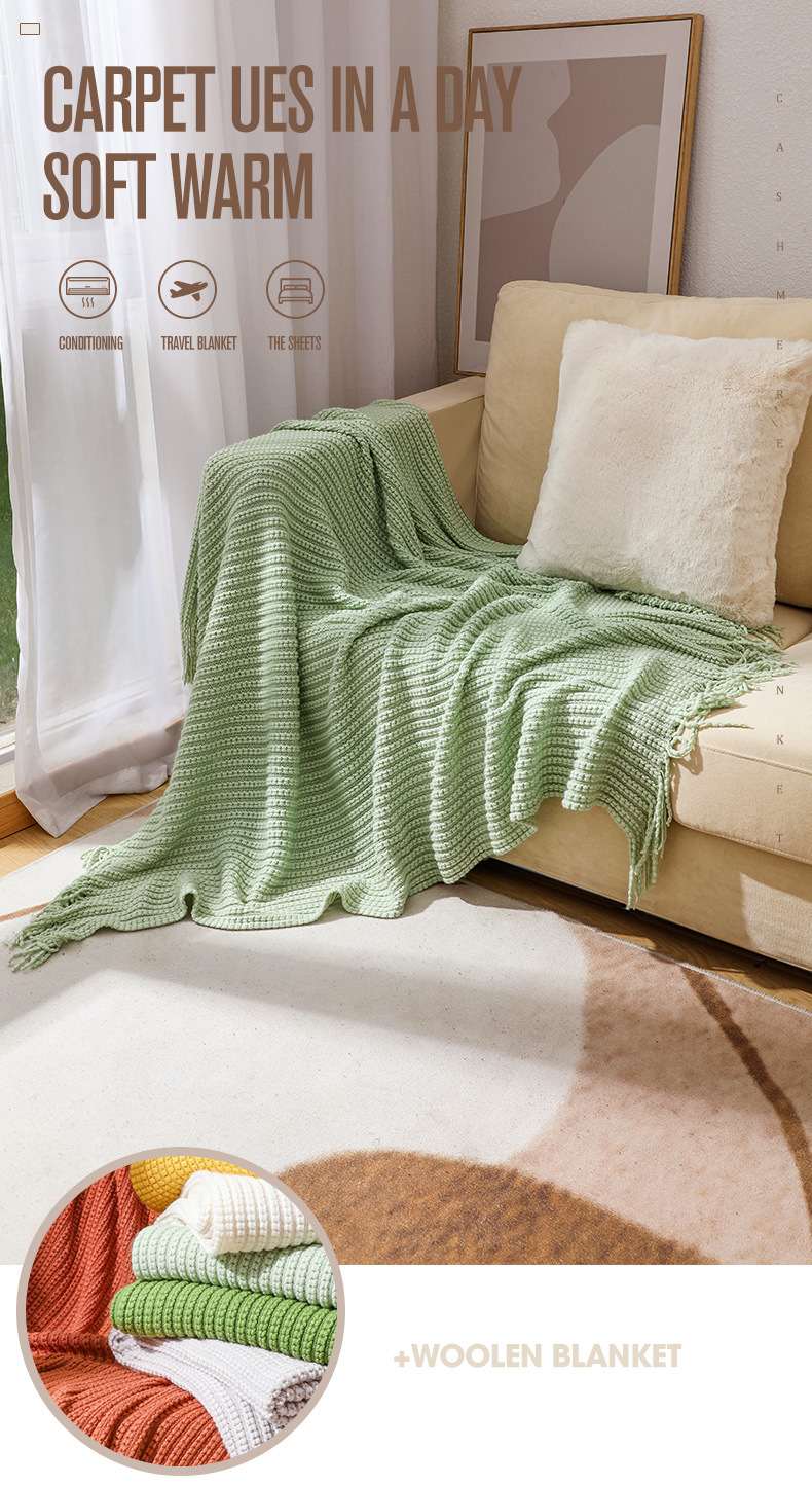 Sofa blanket, cover blanket, office nap air conditioning blanket, bean blanket, knitted blanket, Bohemian nap blanket, bed end blanket pic 1