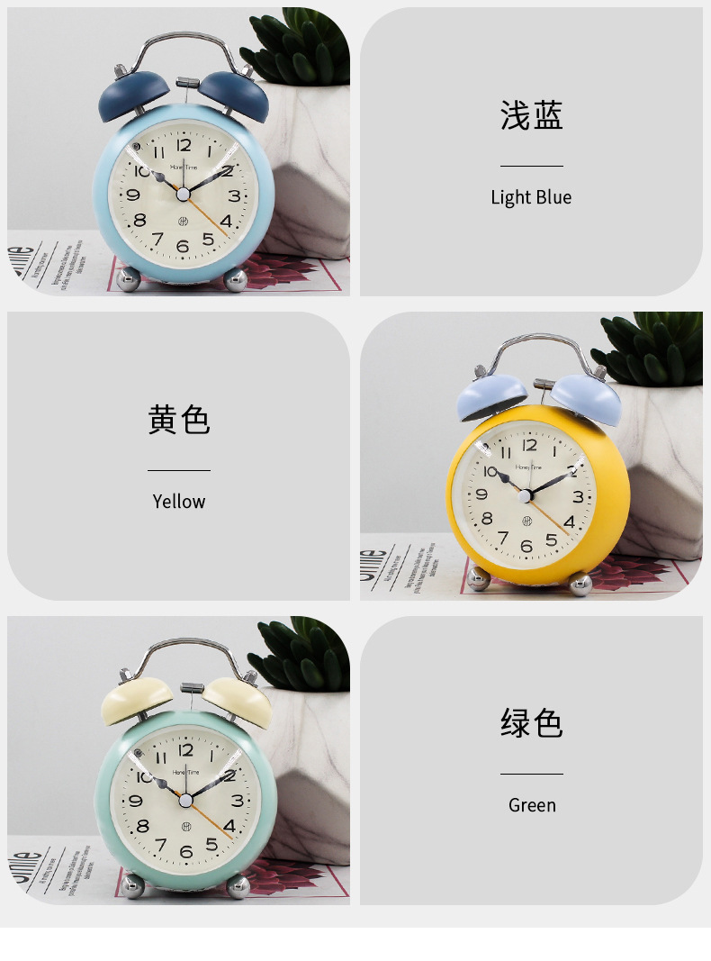Students use large alarm clocks, metal convex chimes, table clocks, silent bedside clocks, night lights and clocks pic 11