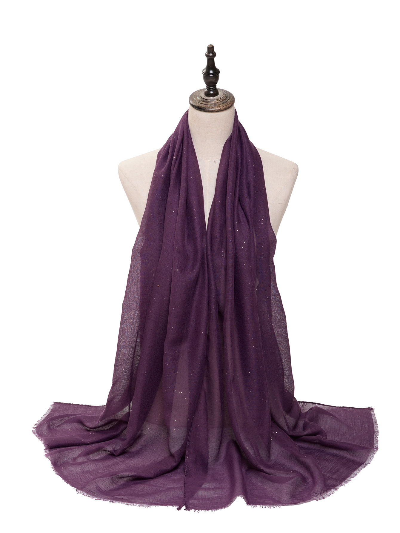 一件代发 春夏跨境新款单色彩色巴厘纱防晒围巾 时尚纯色披肩丝巾详情22