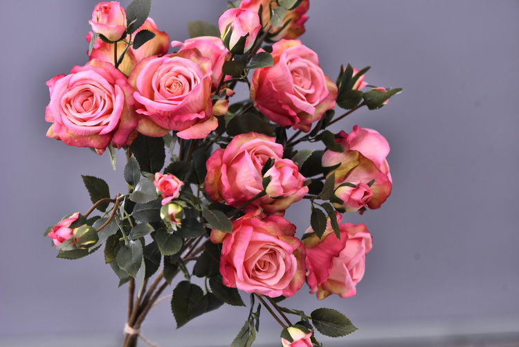 5 pieces of retro charred edge rose artificial flower decoration, artificial flower imitation dried flower, home soft decoration withered and dry, wedding Lanjin artificial rose wholesale pic 30