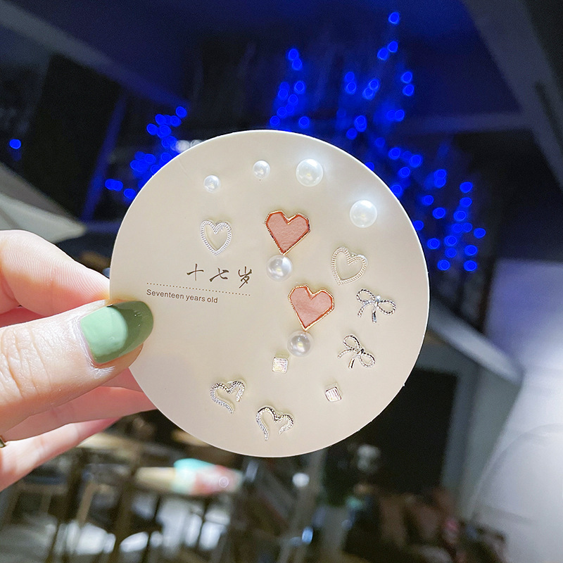 Exquisite and compact one-week stud set of earrings, 2023 new trendy and simple S925 earrings for women pic 70