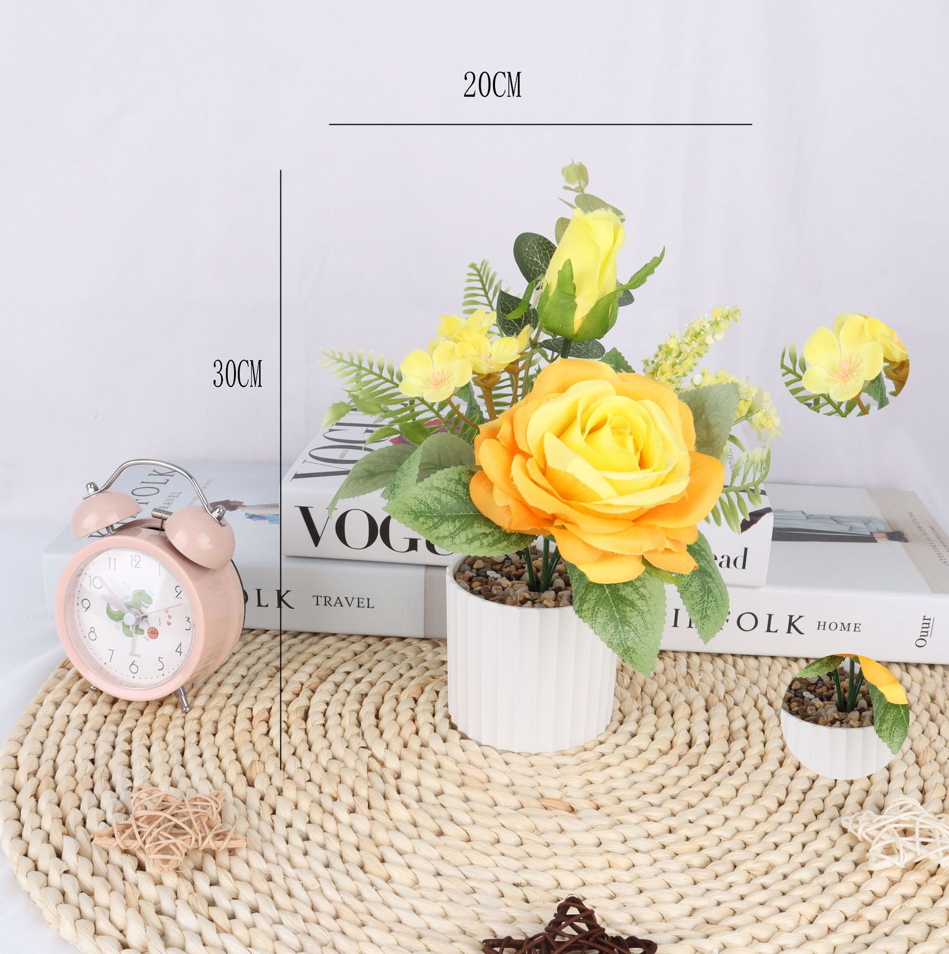 Artificial rose combination potted plants/artificial flower bonsai/artificial flower creative indoor small ornaments/Amazon manufacturer pic 4