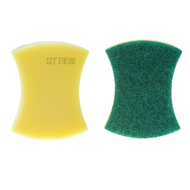 Wholesale waist-shaped high-density impregnated rubber and sand-containing double-sided dishwashing sponges, scrubbing POTS, scouring pads and cleaning sponge blocks from the manufacturer pic 9