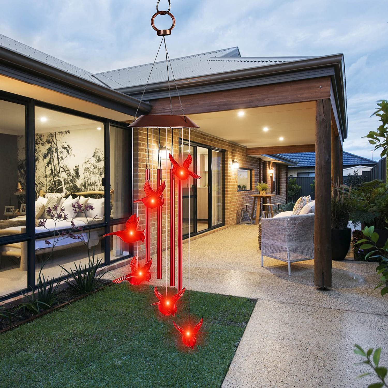 Solar hummingbird wind chime light, LED Christmas butterfly light, courtyard solar wind chime light, landscape light, courtyard light pic 29