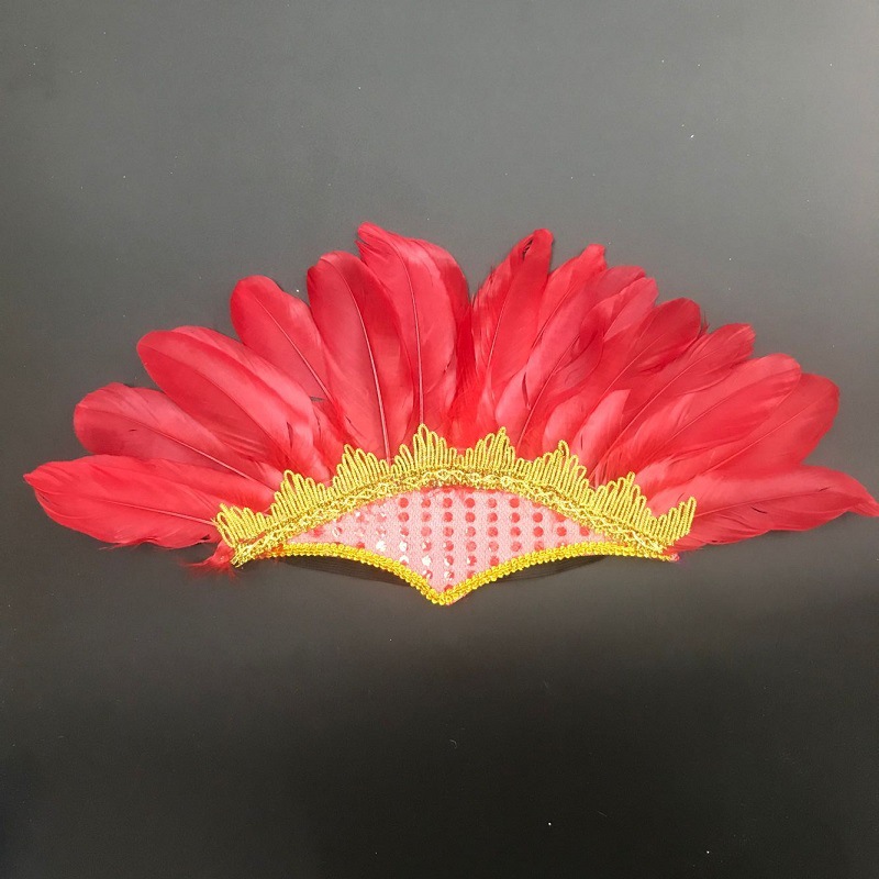 Real photo manufacturer wholesale exotic style real feather headwear, headbands, stage performance dance props, clothing accessories, fans, feather handicrafts pic 8
