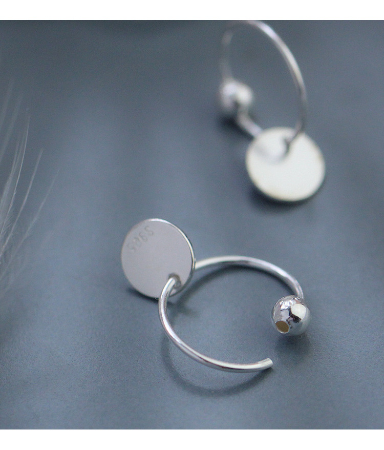 Ganjia Tongti S925 pure silver simple round piece earrings, elegant matte ear buckles, fashionable Hong Kong-style internet-famous ear rings pic 27