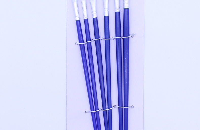 厂家直销 塑料杆577-6A扁头尼龙毛油画笔 水粉水彩油画笔详情13