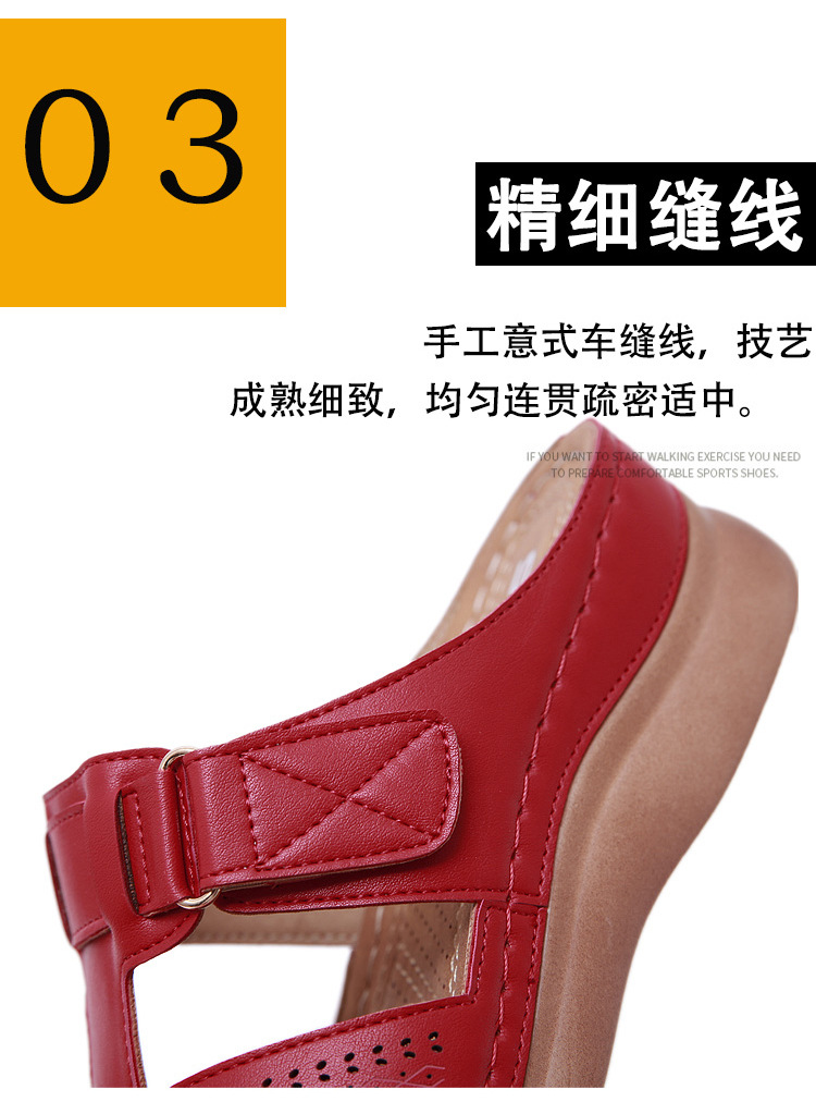 New European and American sandals for women, cross-border car line, mom shoes, large-sized sandals, wedge heel slippers, one-piece consignment pic 9