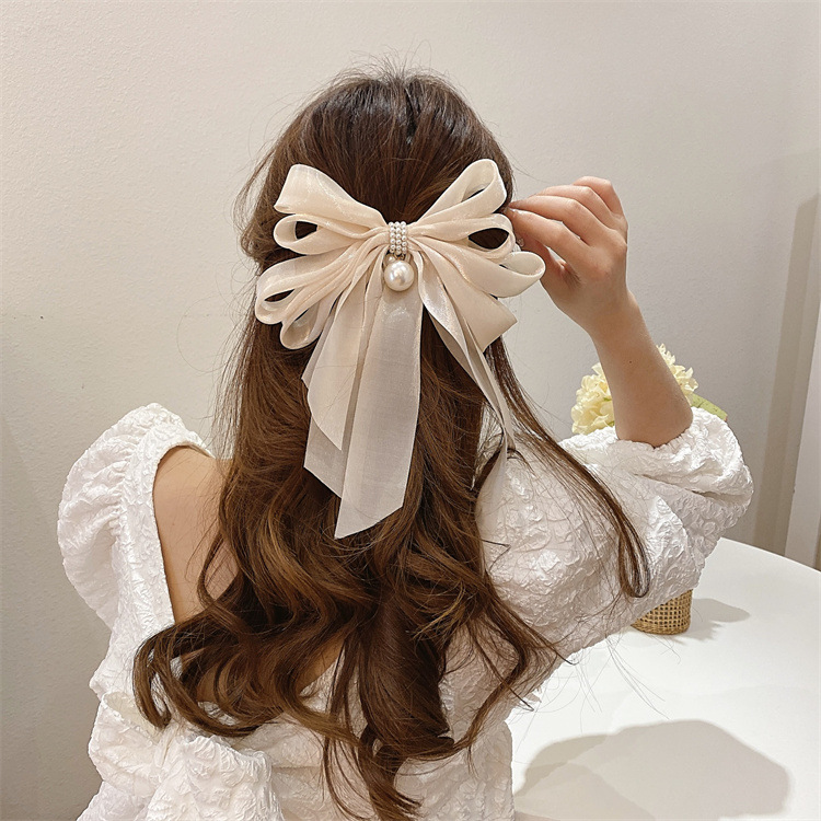 Korean Ogensa Spring/Summer velvet oversized bow spring/summer hair clip for women, hair clip at the back of the head, hair accessory for women pic 7