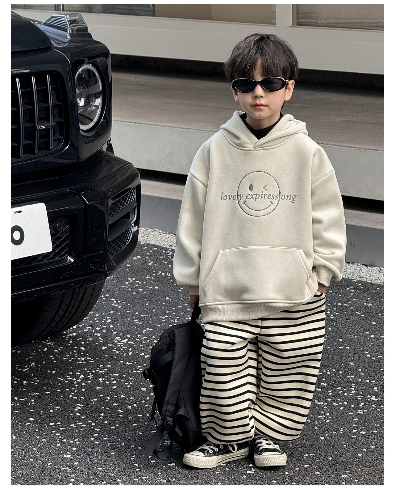 童酷2024儿童冬款湖州织里童装韩版宝宝上衣笑脸刺绣连帽男童卫衣详情28