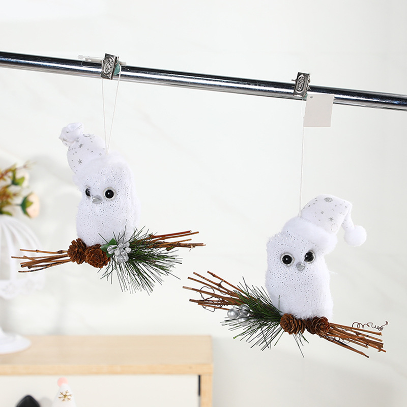 2023新款布艺猫头鹰圣诞节摆件家居装饰布置场景布置可爱欧洲畅销详情9