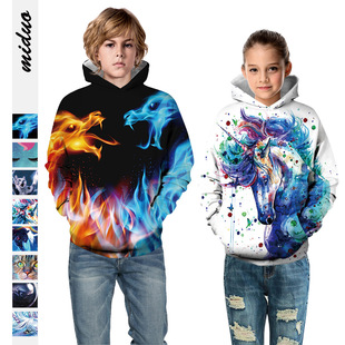 欧美时尚毒液3D数码印花童装宽松带帽长袖休闲卫衣春秋套头帽衫潮详情7