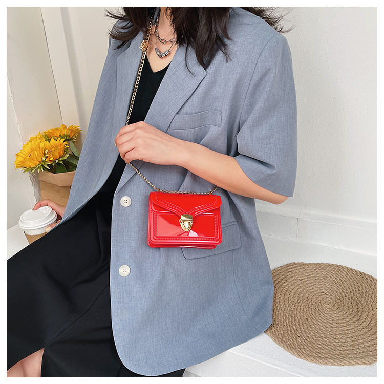 2021夏季新款PVC果冻包mini时尚花边小方包化妆包单肩斜挎ins女包详情21