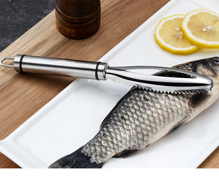 Fish scale scraper, 304 stainless steel fish scale remover, scalding knife, special tool for killing fish, household manual pic 17