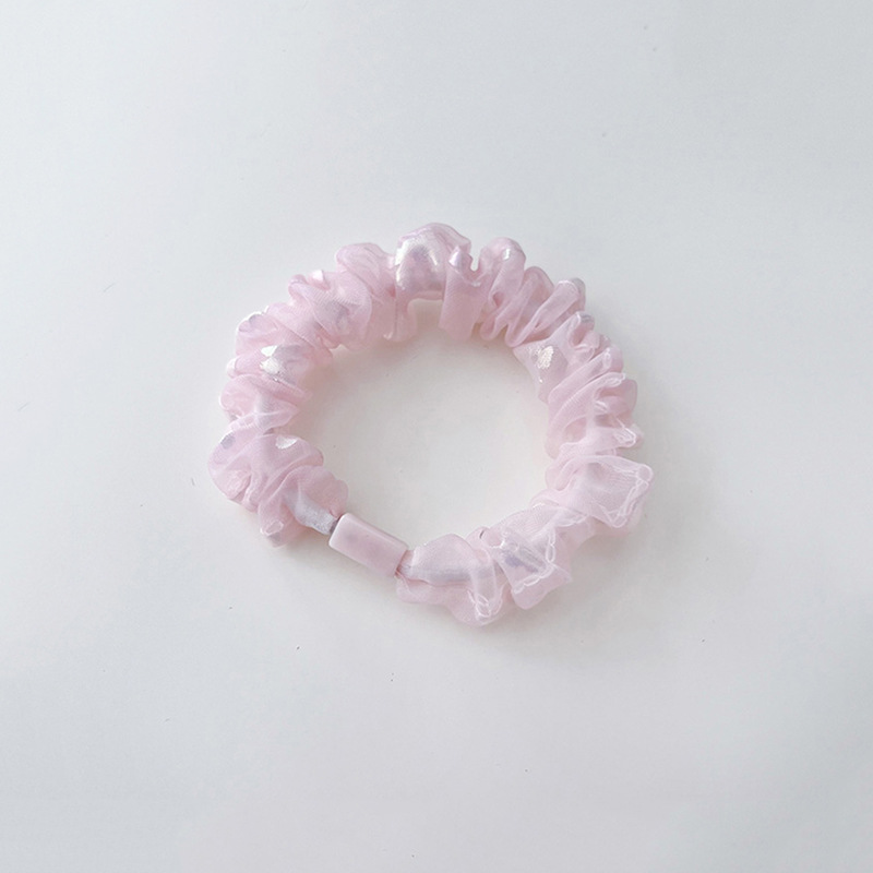 印花小肠发圈高级感少女马尾皮筋超仙网纱头绳清新糖果色发绳森系详情8