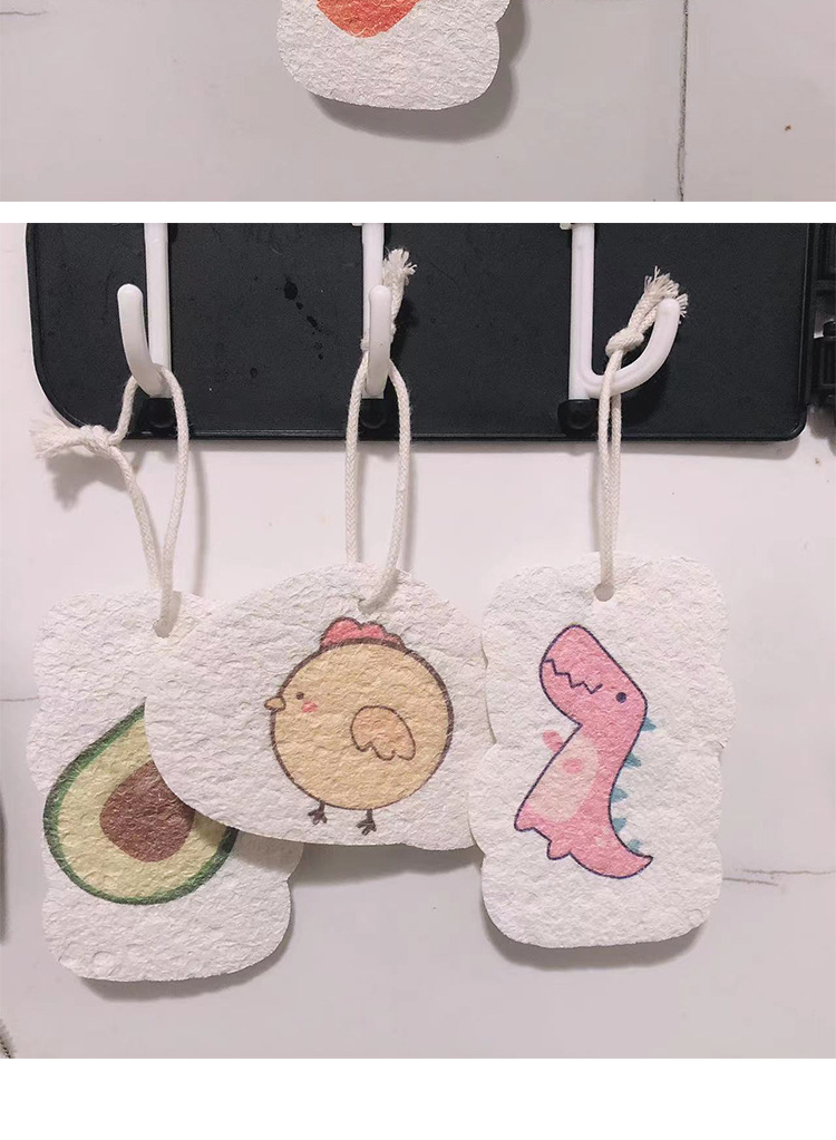 Cartoon kitchen, compressed wood pulp sponge, dishwashing sponge, cute cleaning, oil-free, stain-removing, water-absorbing, printed brush pic 3