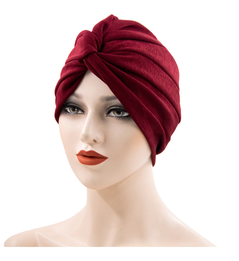 New stretch fabric forehead cross-colored base Indian headscarf and Muslim headscarf cap from Amazon in Europe and America pic 35