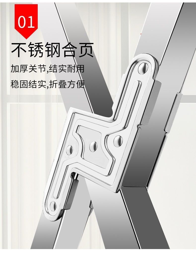 Stainless steel clothes drying rack, floor-standing folding double-pole balcony hanging rack, indoor and outdoor clothes drying rack, X-shaped telescopic clothes drying pole pic 15