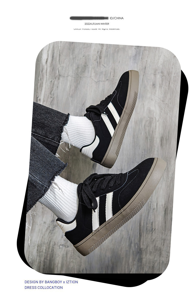 男士德训鞋2024秋季新款美式复古男鞋黑色阿甘休闲鞋百搭板鞋批发详情18