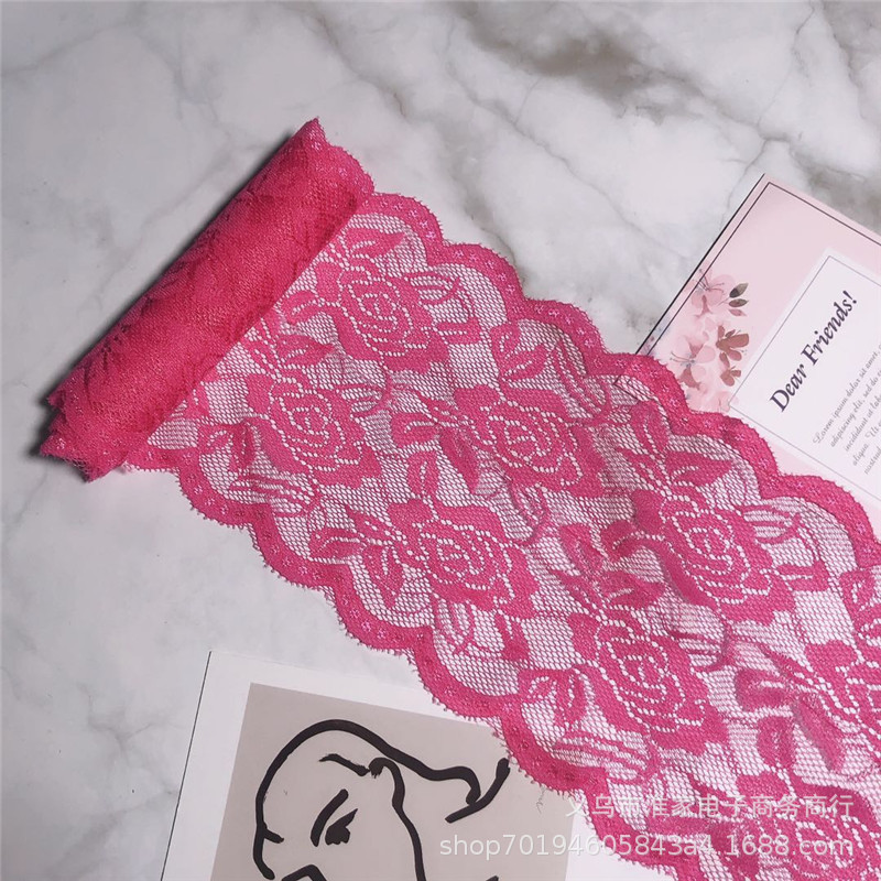 Factory direct sales and immediate supply of elastic lace, nylon 15 cm, spandex lace soft underwear fabric pic 12