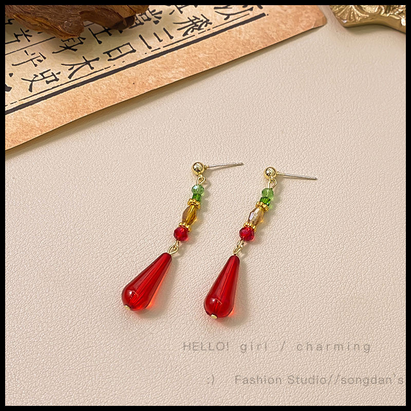 新中式国风扇形耳饰复古旗袍耳夹女无耳洞民族风汉服耳环古风耳坠详情13