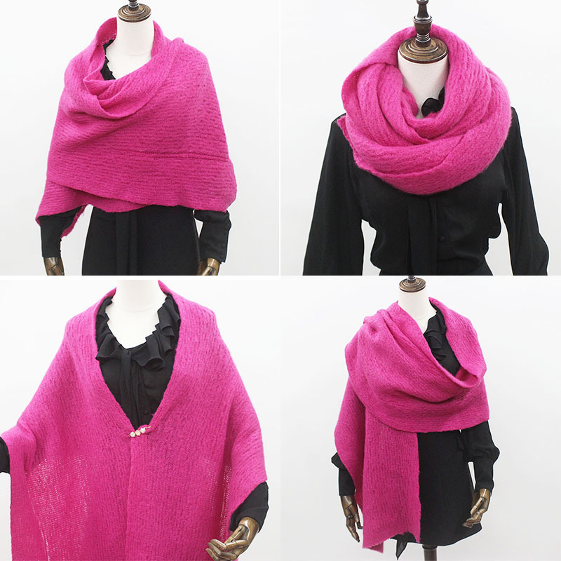 韩版ins风针织围巾拉毛围巾时尚简约韩系围脖详情1