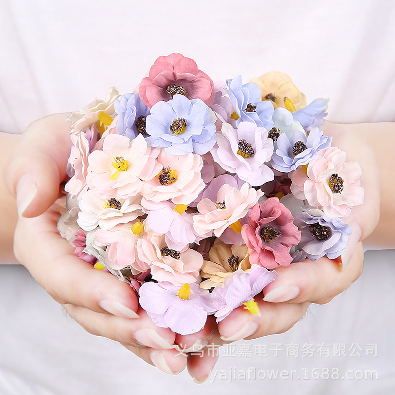 Three-layer Daisy simulation flower head diy handmade headwear hat decoration material cross-border bestseller new product Little flower pic 4