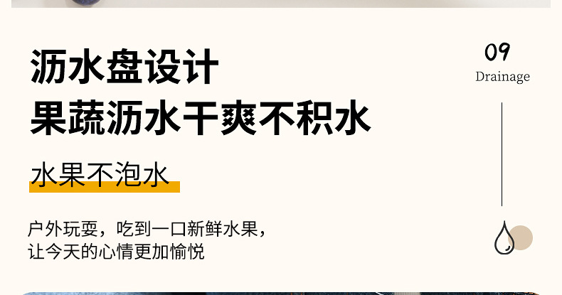 G26沥水篮折叠手柄沥水可开关洗水果篮子厨房神器洗菜篮滤水盆保鲜盒详情17