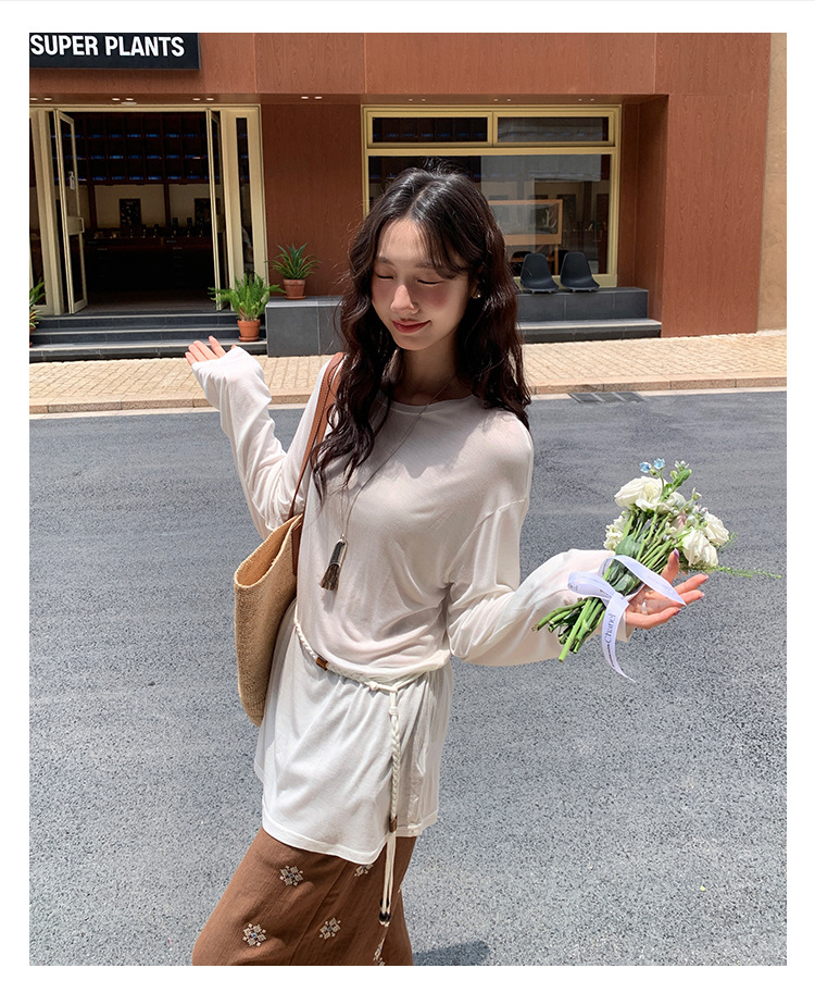 爱西里2025夏季慵懒风高级感防晒长袖罩衫亲肤透气薄款上衣A1211详情2