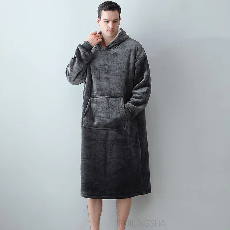 跨境懒人毯huggle hoodie套头法兰绒卫衣tv电视毯连帽懒人睡衣详情10