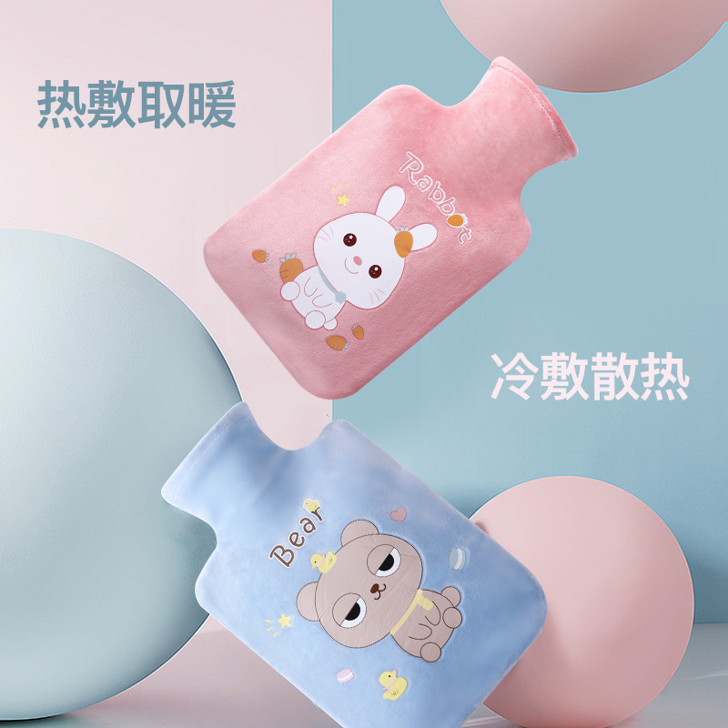 冬季新款注水热水袋高密度PVC学生简约暖水袋 可爱卡通便携暖手宝详情3