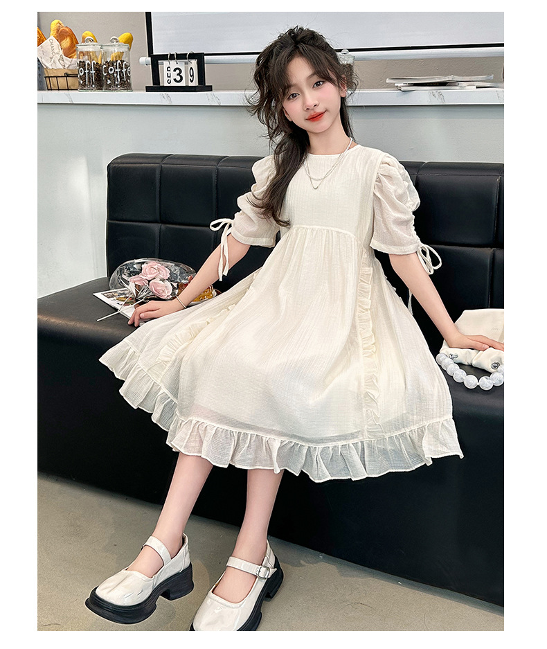 2024 New summer dress for girls, a sweet princess dress for older children, a stylish and sweet long dress for kids pic 11