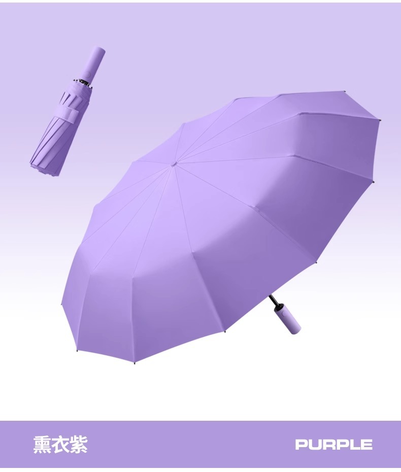 Customized all-weather folding automatic umbrellas, double large windproof umbrellas wholesale, black rubber sun protection and sunshade all-weather umbrellas pic 27