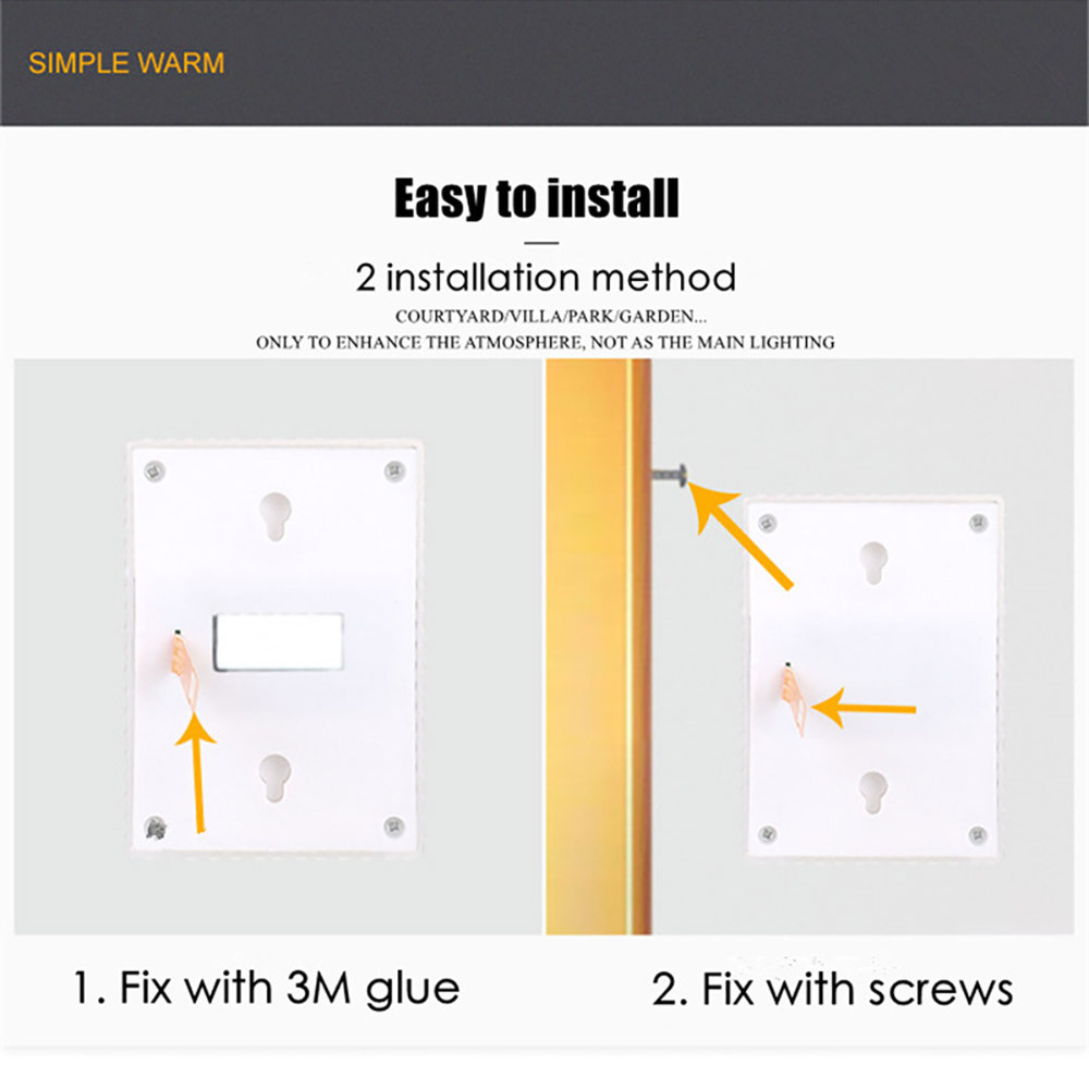 Solar rectangular wall lamp, 6LED top and bottom luminous fence lamp, outdoor courtyard villa decorative lamp, direct supply from the manufacturer pic 9