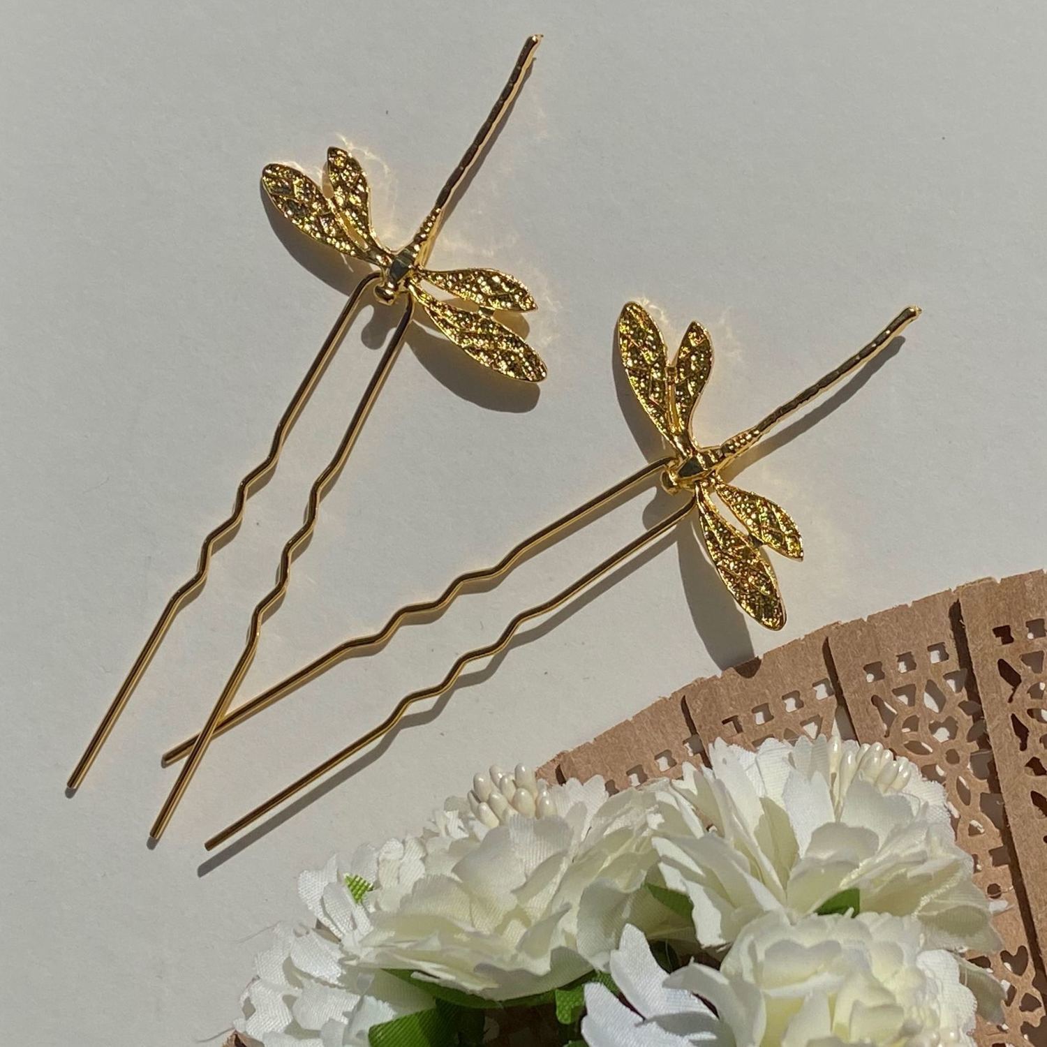 Alloy dragonfly small hairpin diy ancient-style jewelry hairpin Hanfu versatile U-hairpin classical hair accessory headwear step crank material pic 7
