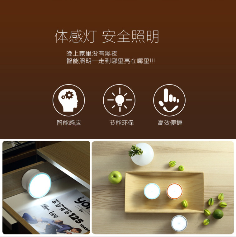 跨境专供 小夜灯led人体感应灯夜光灯3d卧室楼梯过道光控壁灯创意详情3