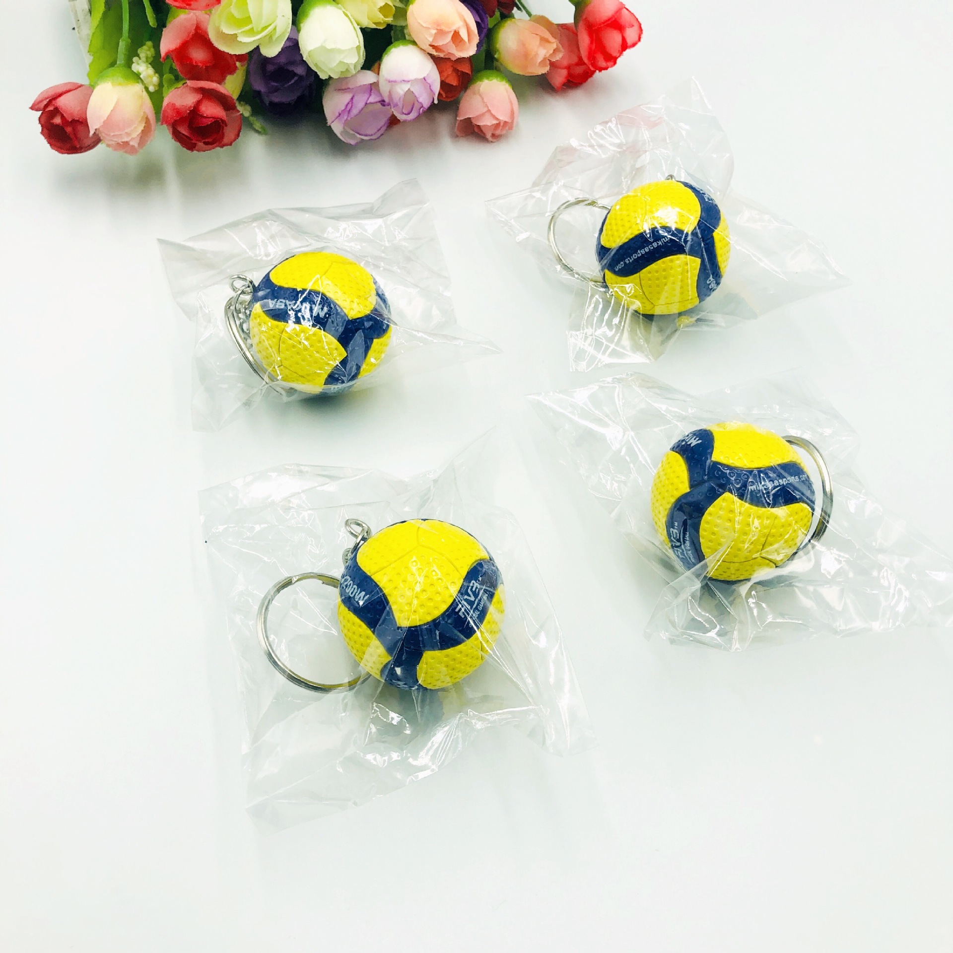迷你仿真皮革排球钥匙扣挂件体育运动挂饰球迷小礼品跨境货源详情2