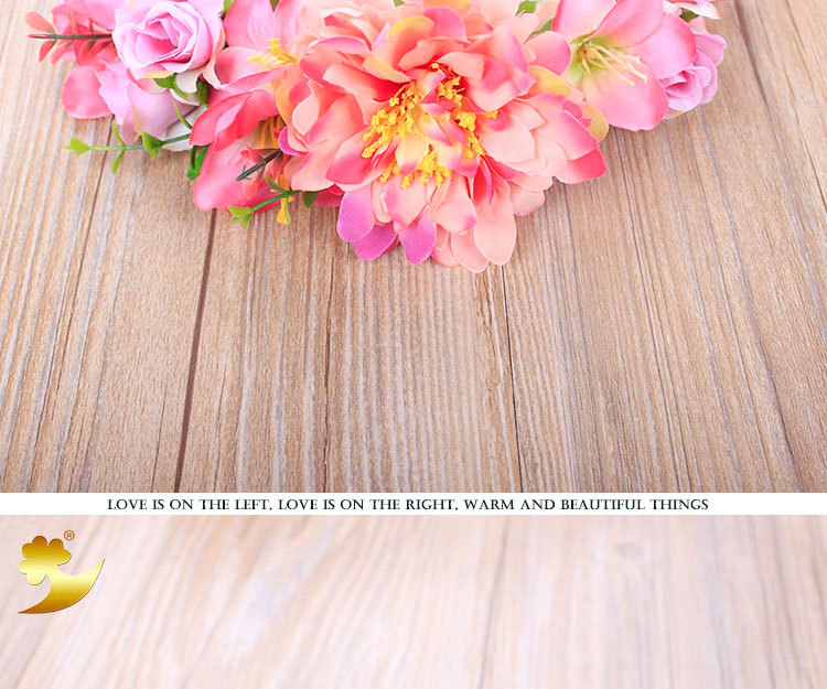 Factory direct sales of bride flower garlands, lilies, chrysanthemums, fabric hair flowers, semi-rings, Malaysian rice white handyman hair bands pic 5