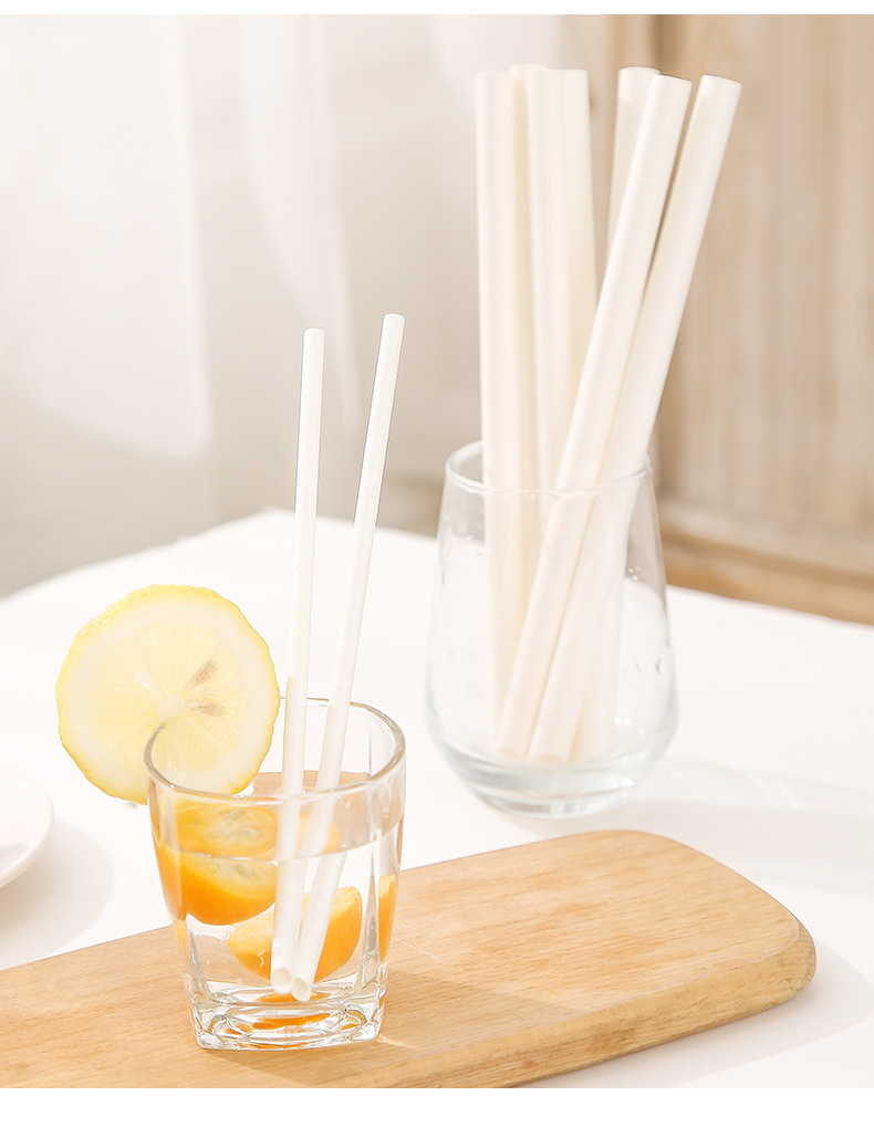 纸吸管一次性可降解纸质吸管粗 独立包装牛皮纸珍珠奶茶吸管细详情10