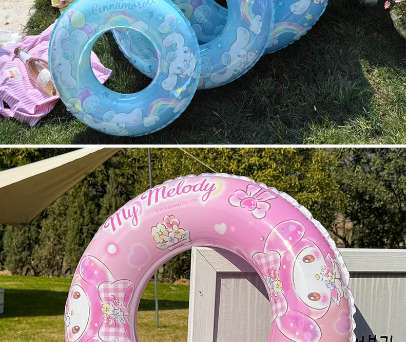 Sanrio printed swimming rings, thickened eco-friendly material, Kulomi children KT cat armpit rings, large-eared dog swimming rings in stock pic 15