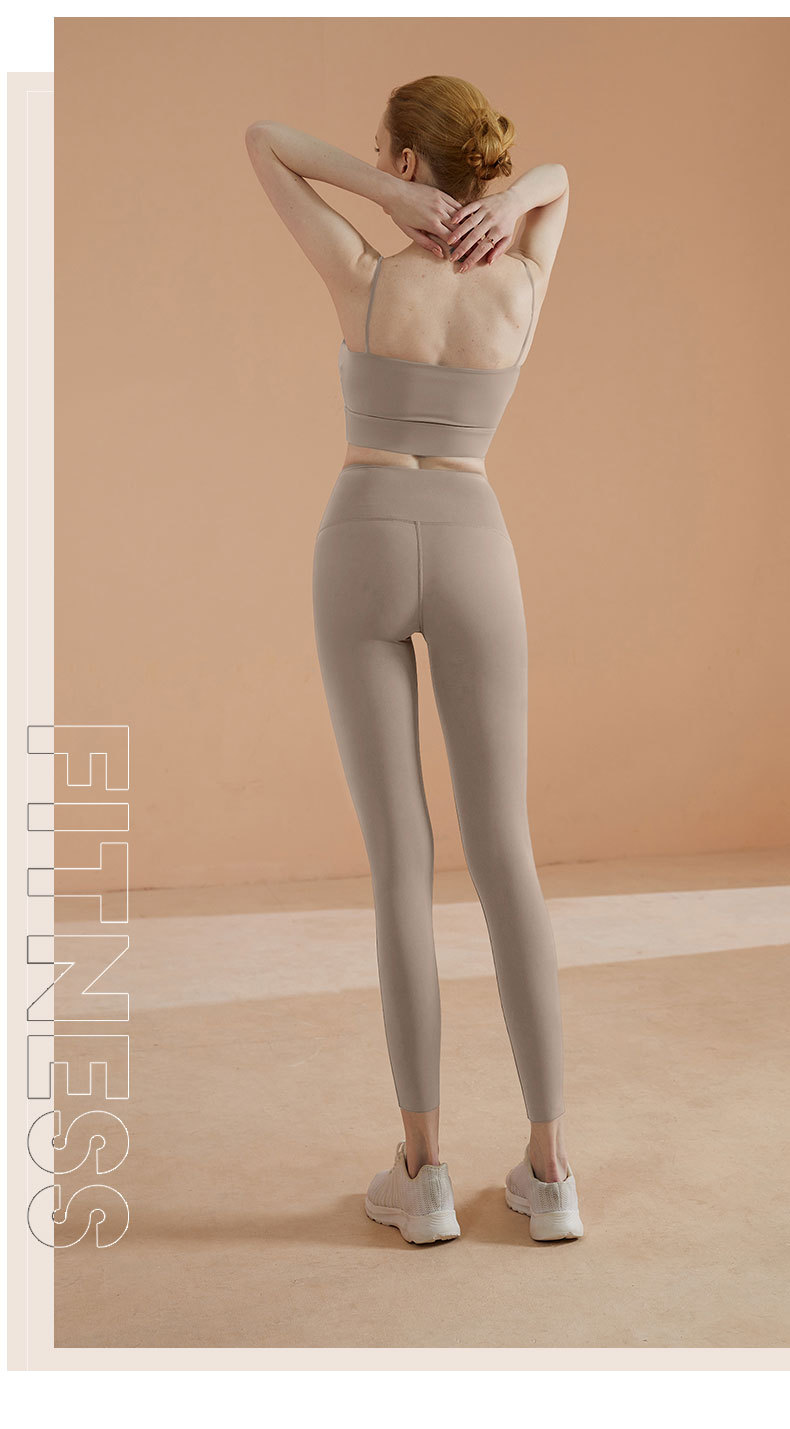 Autumn and winter Lycra nude yoga pants for women, tight height waists, elastic peach hips, lulu original factory running and fitness wear pic 32
